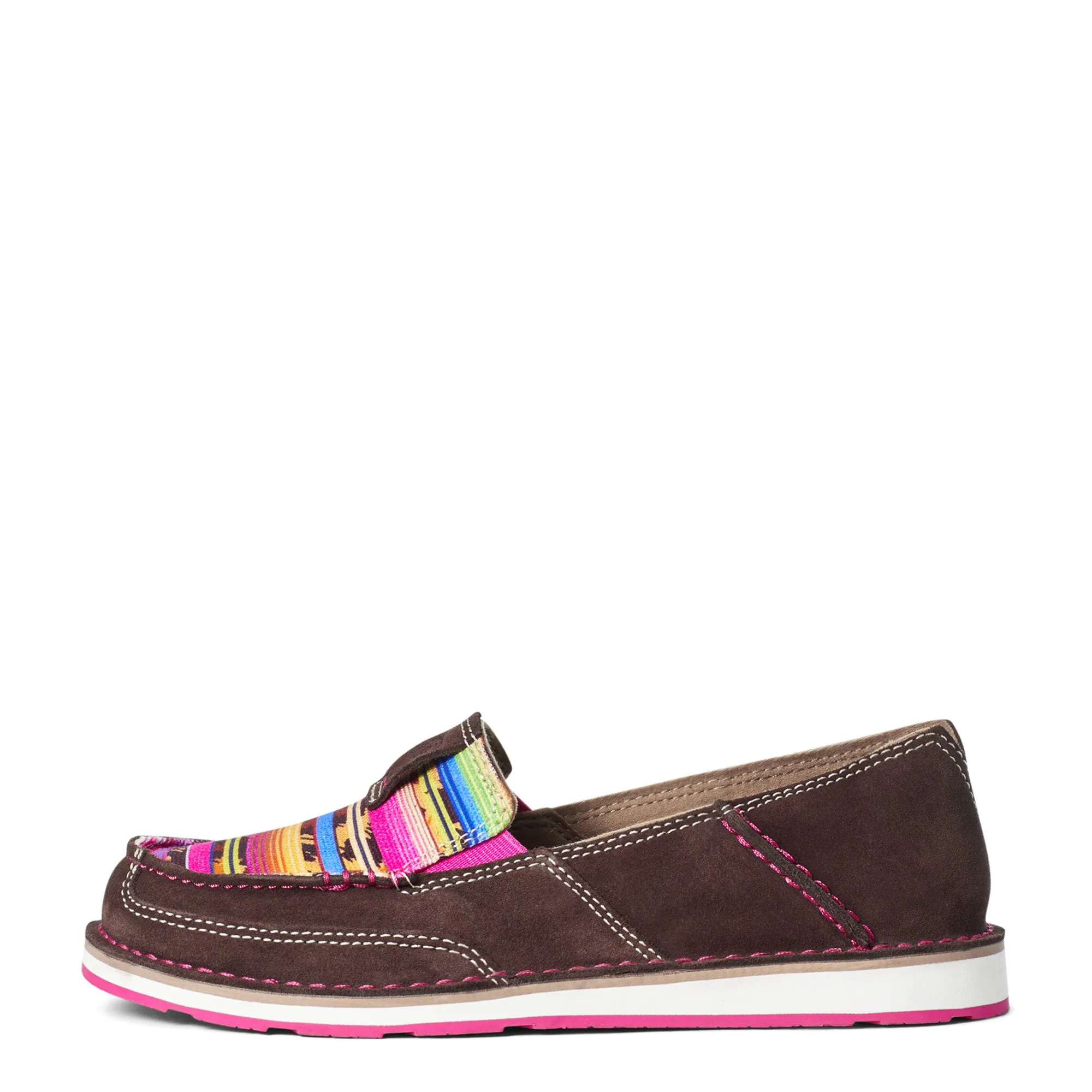 10035830 Ariat Womens Cruiser Coffee Bean Suede/ Cheetah Serape