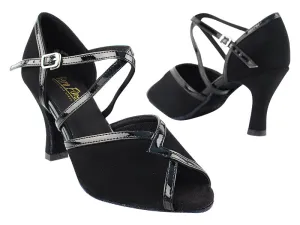 2721 Black Nubuck & Black Patent Trim