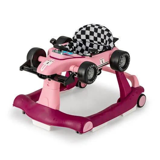 4-in-1 Foldable Activity Push Walker with Adjustable Height-Purple - Color: Purp
