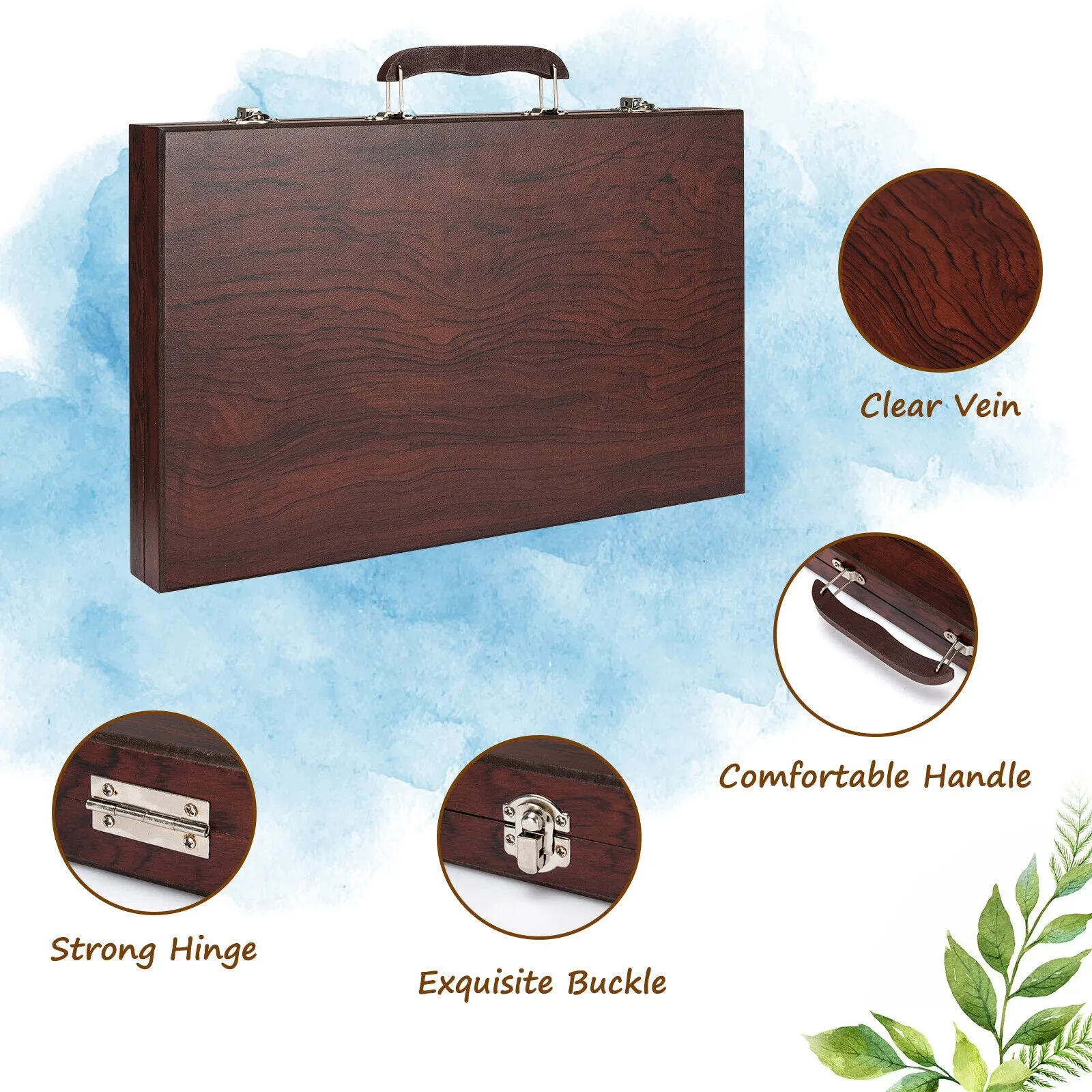 80 Pcs Deluxe Art Set | Children's Wooden Case Art Kit |  Painting & Drawing