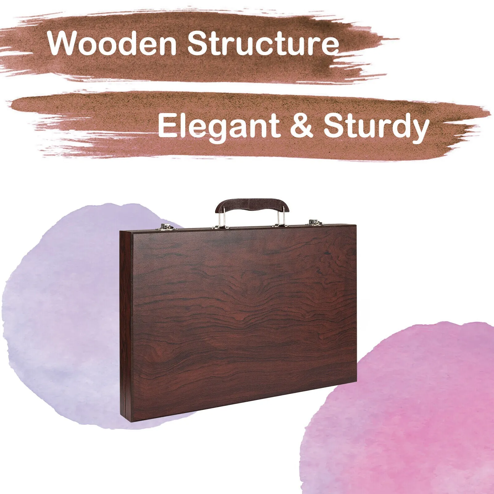 80 Pcs Deluxe Art Set | Children's Wooden Case Art Kit |  Painting & Drawing