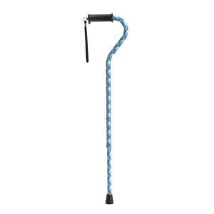 Adjustable Height Offset Handle Cane with Gel Hand Grip, Plaid - 1 Each