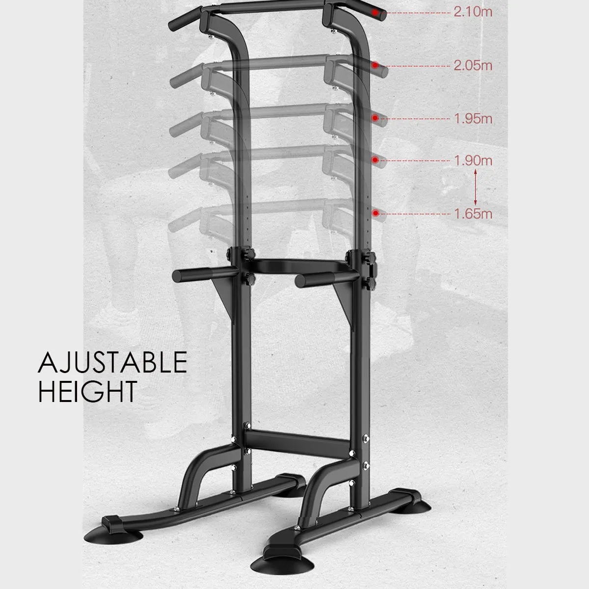Adjustable Height Pull Up & Dip Exercise Workout Station