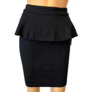 Alice   Olivia Black Stretch Peplum Skirt