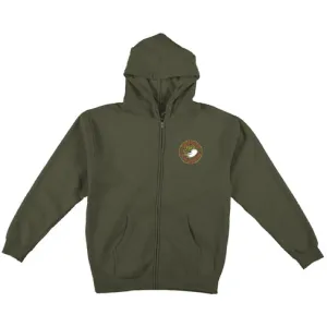 Anti Hero Eagle Round Hooded Zip Up Sweatshirt Army Orange Yellow White
