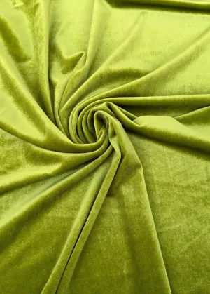 Apple Green Velvet Spandex Fabric