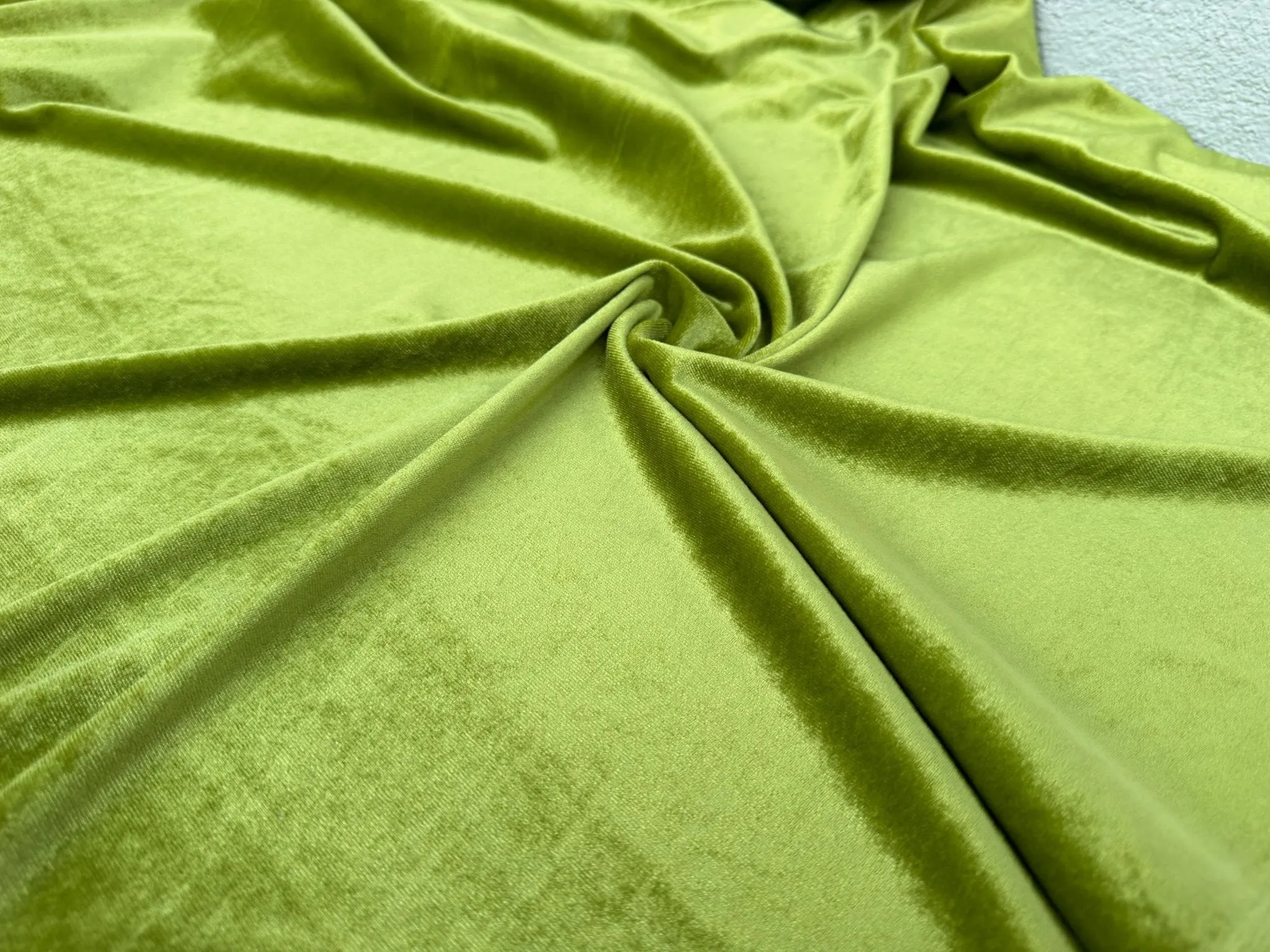 Apple Green Velvet Spandex Fabric