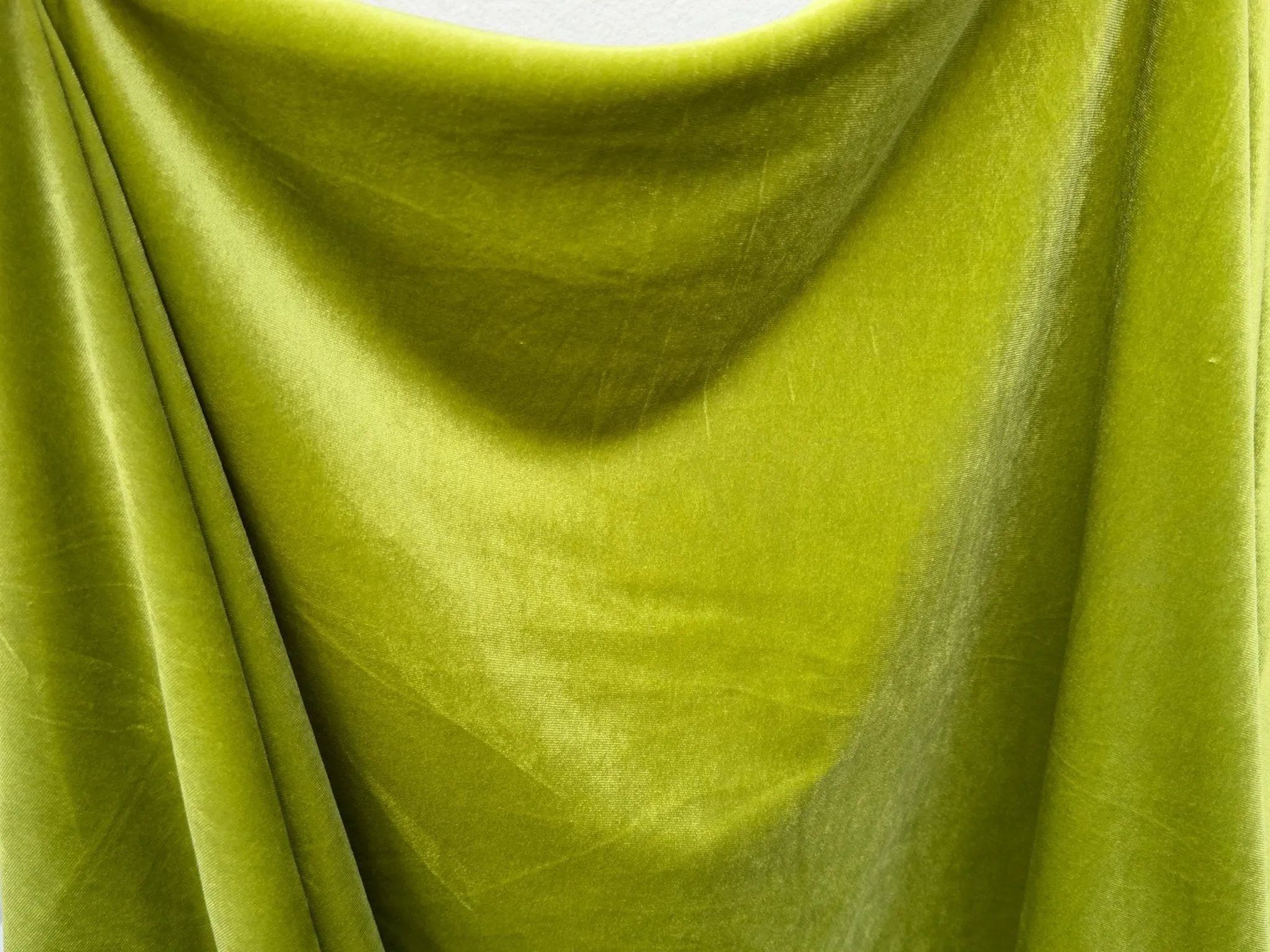 Apple Green Velvet Spandex Fabric