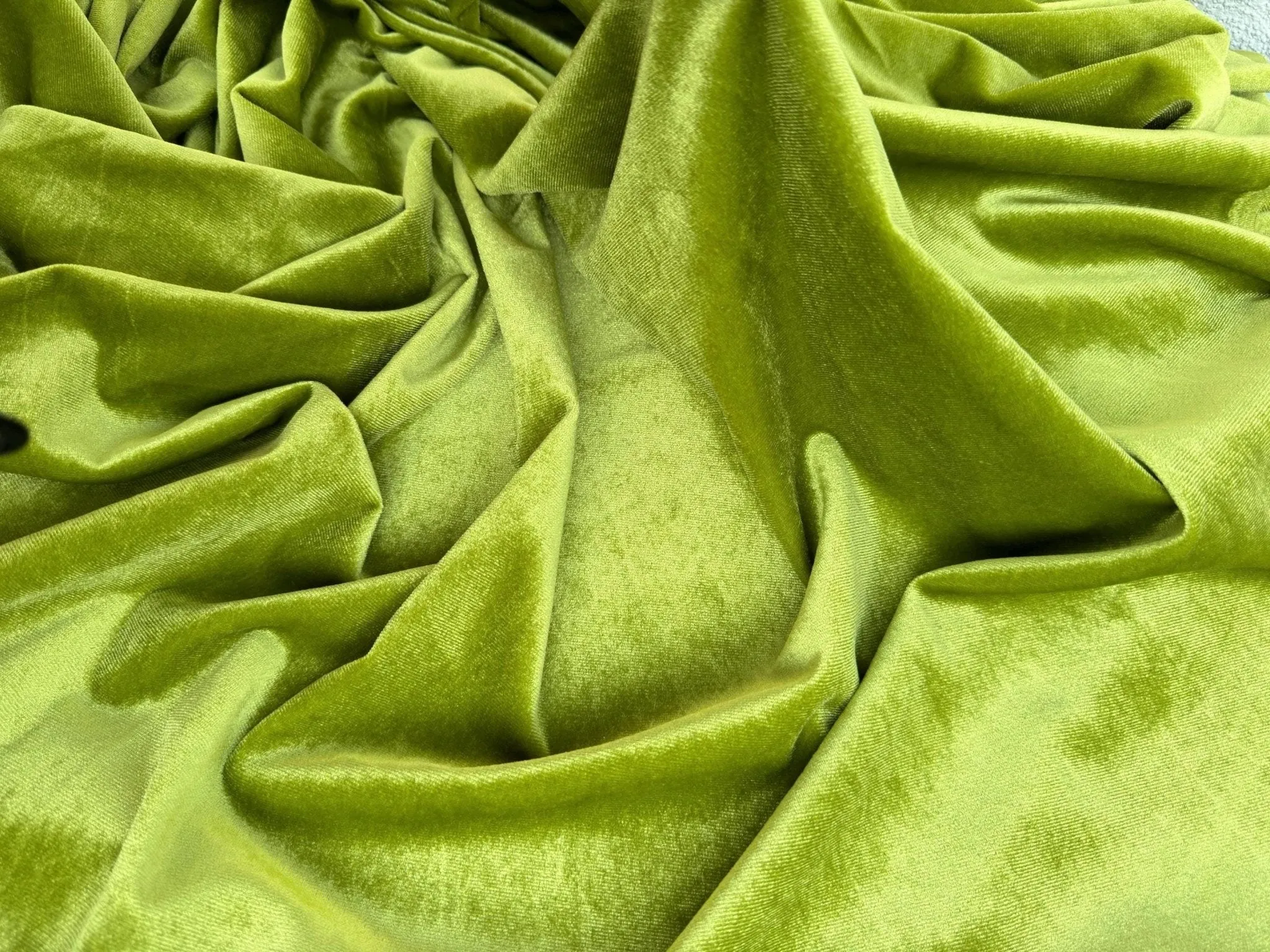 Apple Green Velvet Spandex Fabric