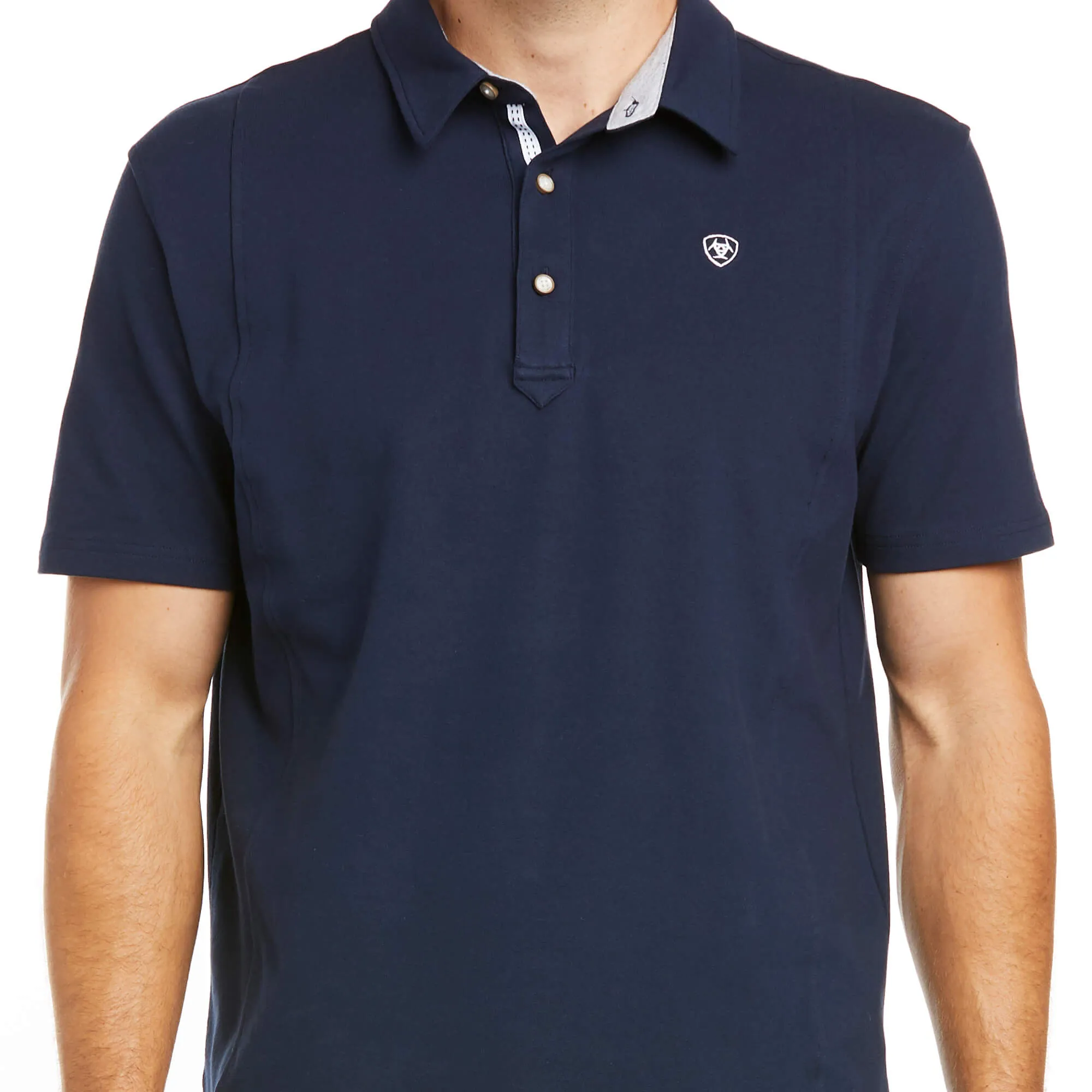 Ariat Mens Medal Polo Navy Blue