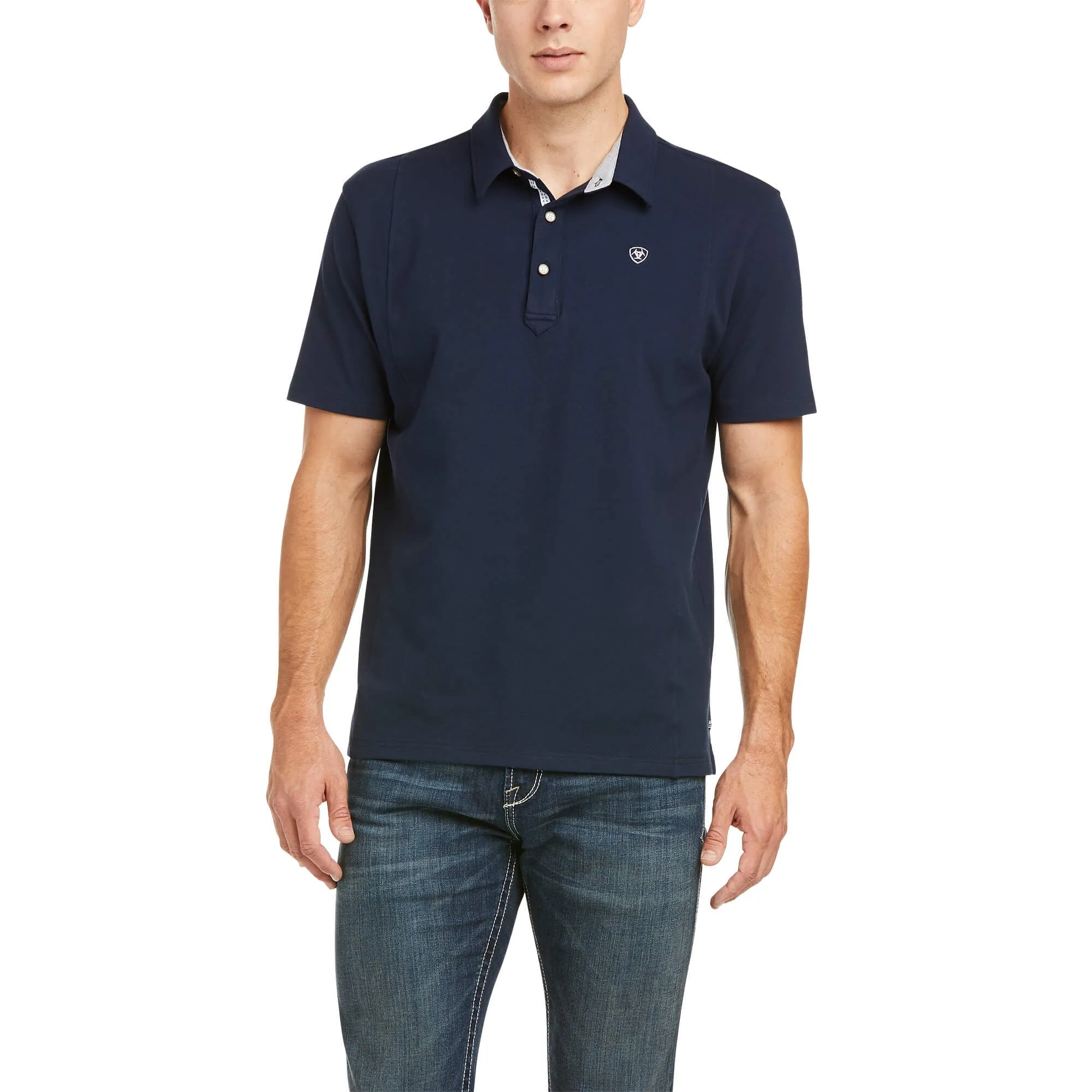 Ariat Mens Medal Polo Navy Blue