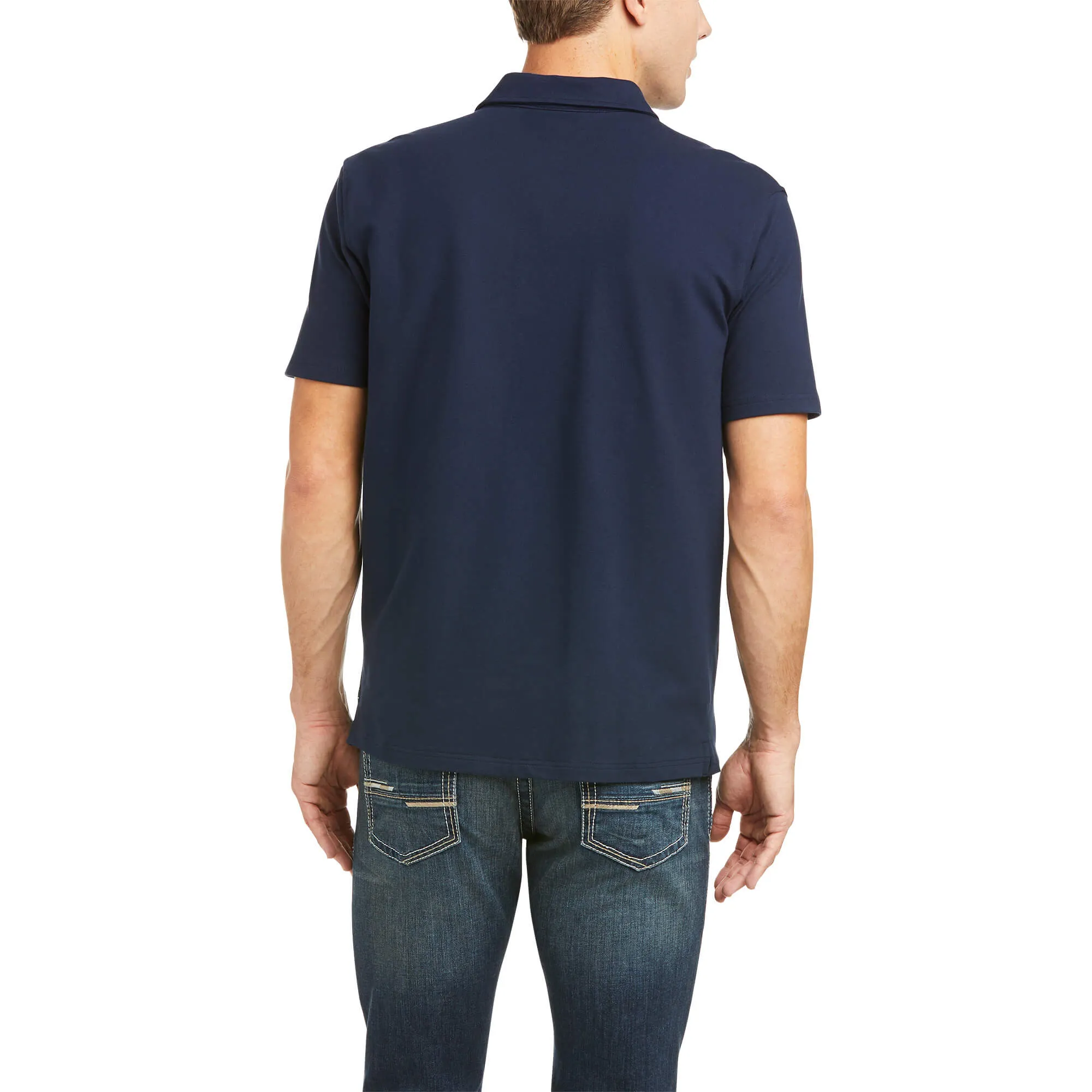 Ariat Mens Medal Polo Navy Blue
