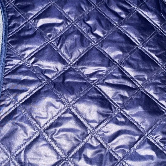 ATHLETA Aries quilted hooded thumbholes zip up weatherproof blue gray NEW size M