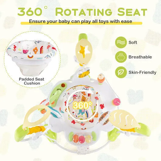 Baby Activity Center Height Adjustable Baby Bouncing Saucer with Interactive Toy
