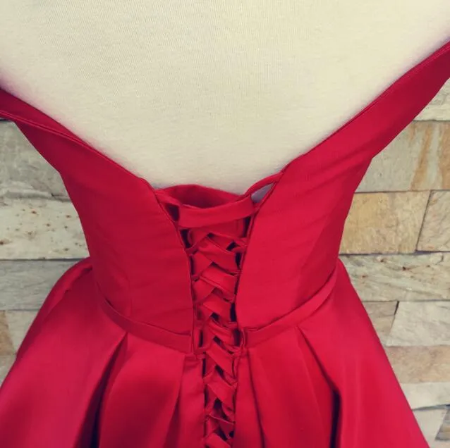 Beautiful Sweetheart Long Satin Party Dress, Off the Shoulder New Prom Dress