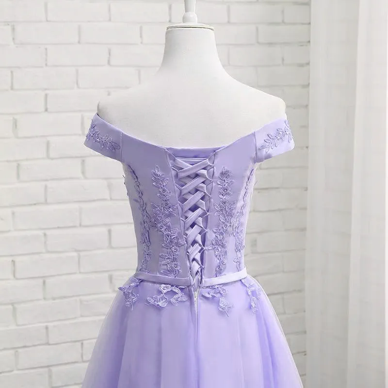 Beautiful Tulle Tea Length Bridesmaid Dress, Charming Party Dress