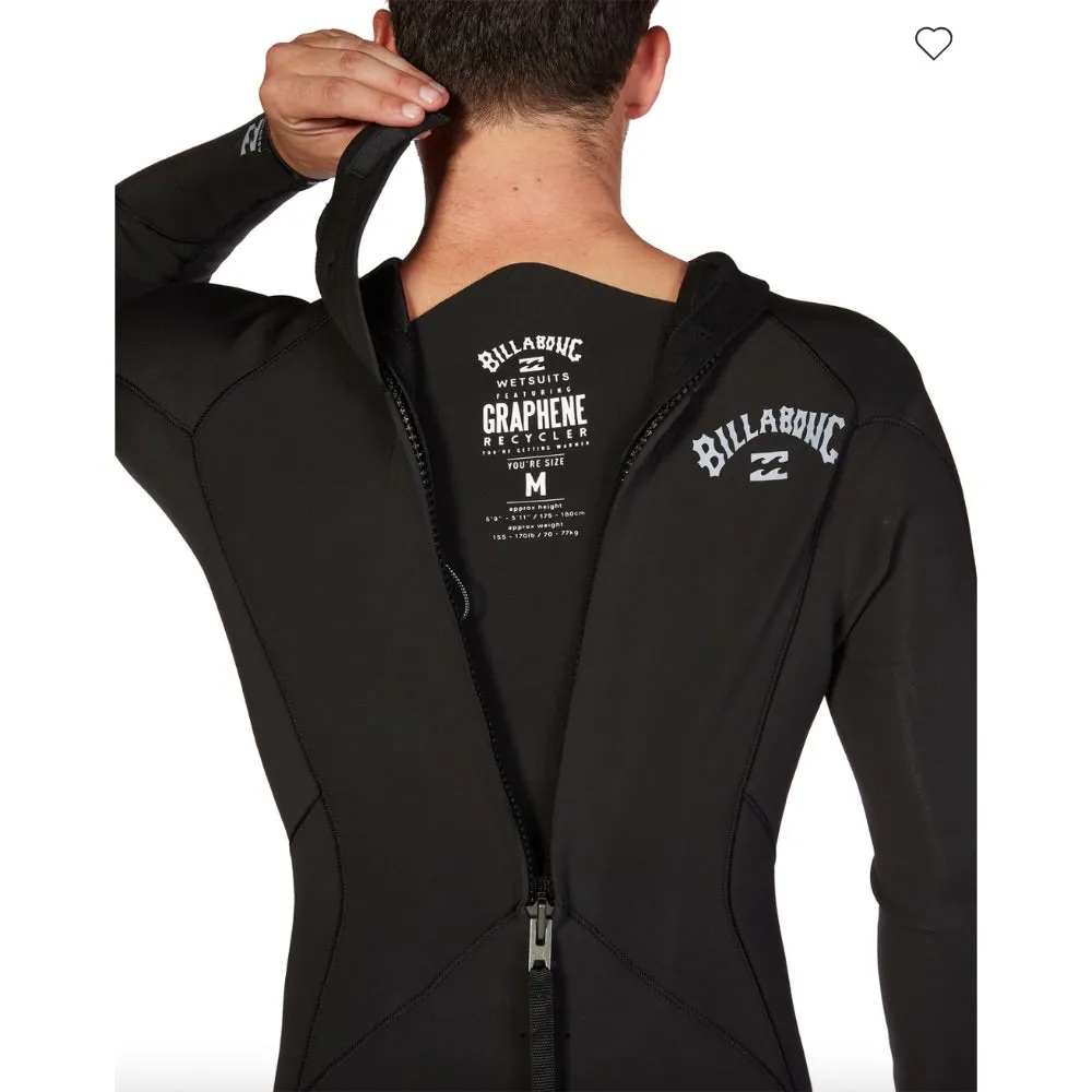BILLABONG ABSOLUTE 4/3 BACK ZIP BLACK