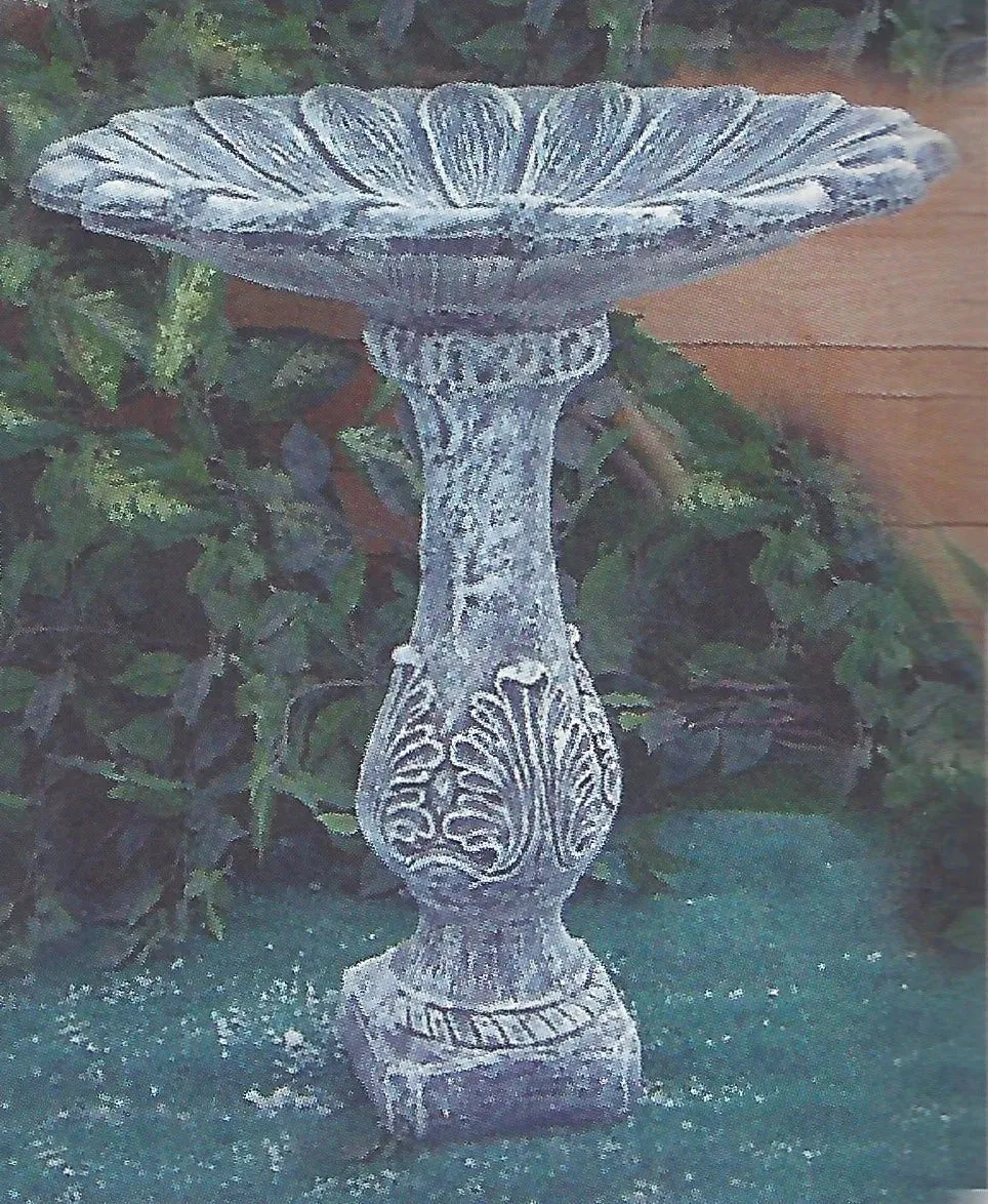Birdbath - Cabbage Leaf - Sunflower Top