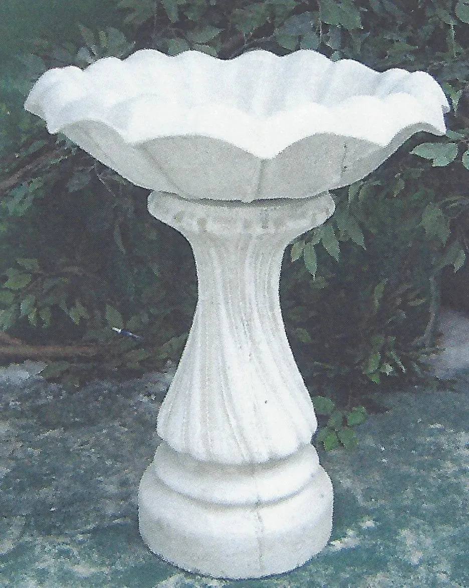 Birdbath - Large Swirl Base - Tulip Ttop