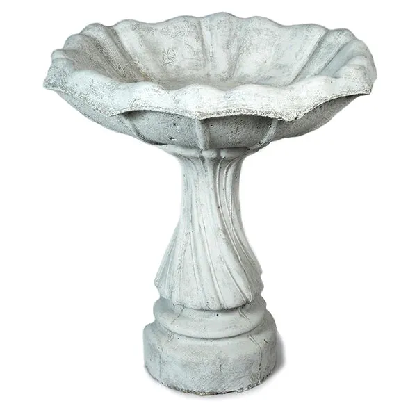 Birdbath - Large Swirl Base - Tulip Ttop
