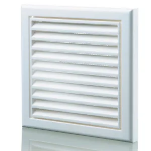 Blauberg DECOR 185X185/125S WHITE Plastic Vented Fixed Blade Air Ventilation Louvred Grille 5" 125mm