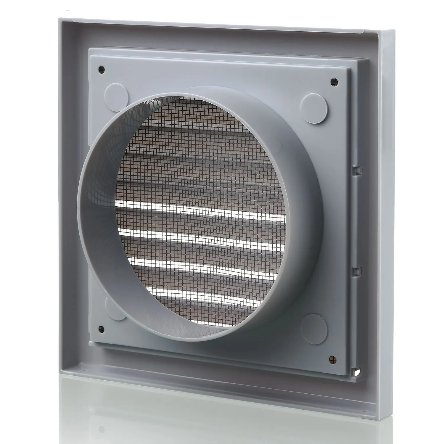 Blauberg DECOR 185X185/150S GREY Plastic Vented Fixed Blade Air Ventilation Louvred Grille 6" 150mm