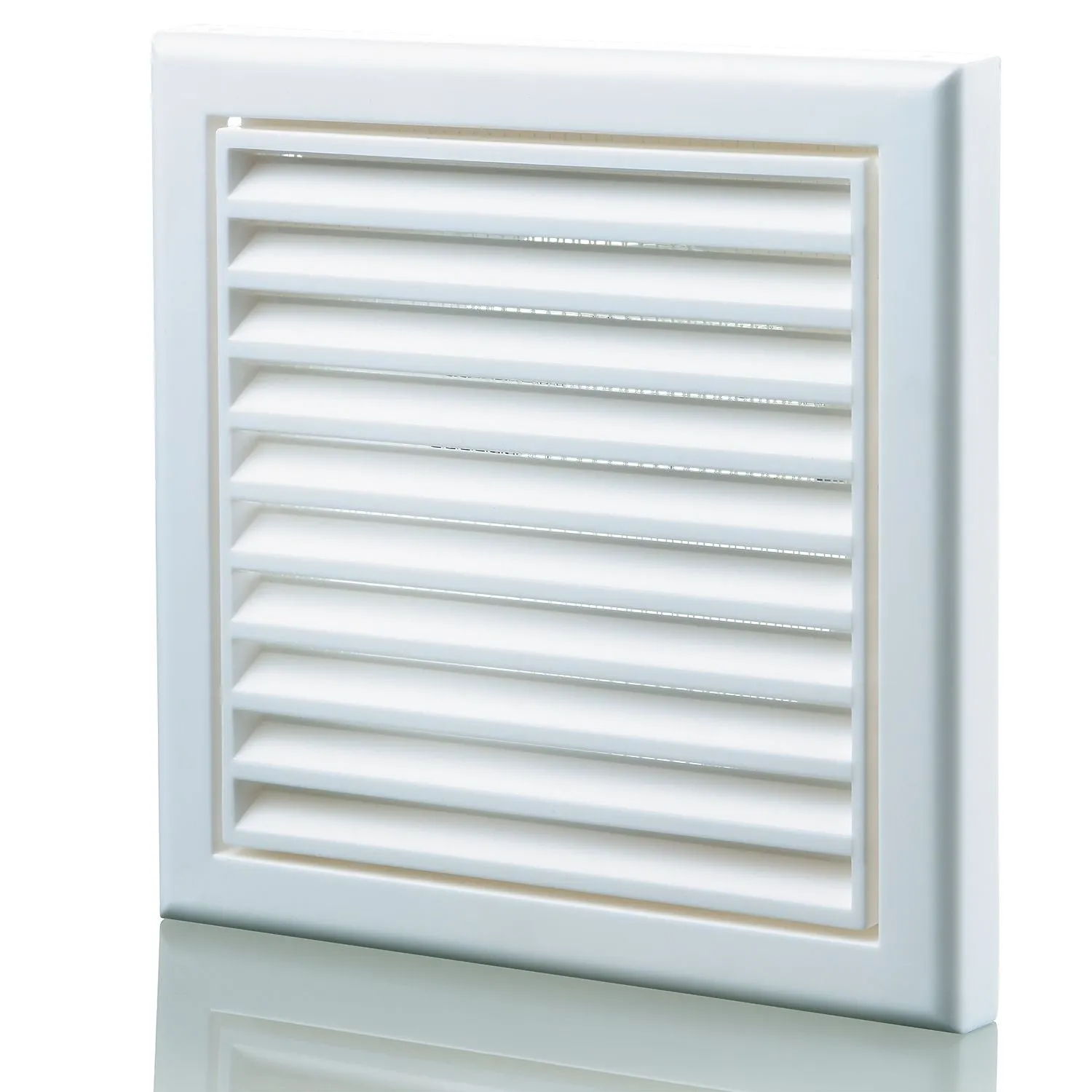Blauberg DECOR 185X185/150S WHITE Plastic Vented Fixed Blade Air Ventilation Louvred Grille 6" 150mm