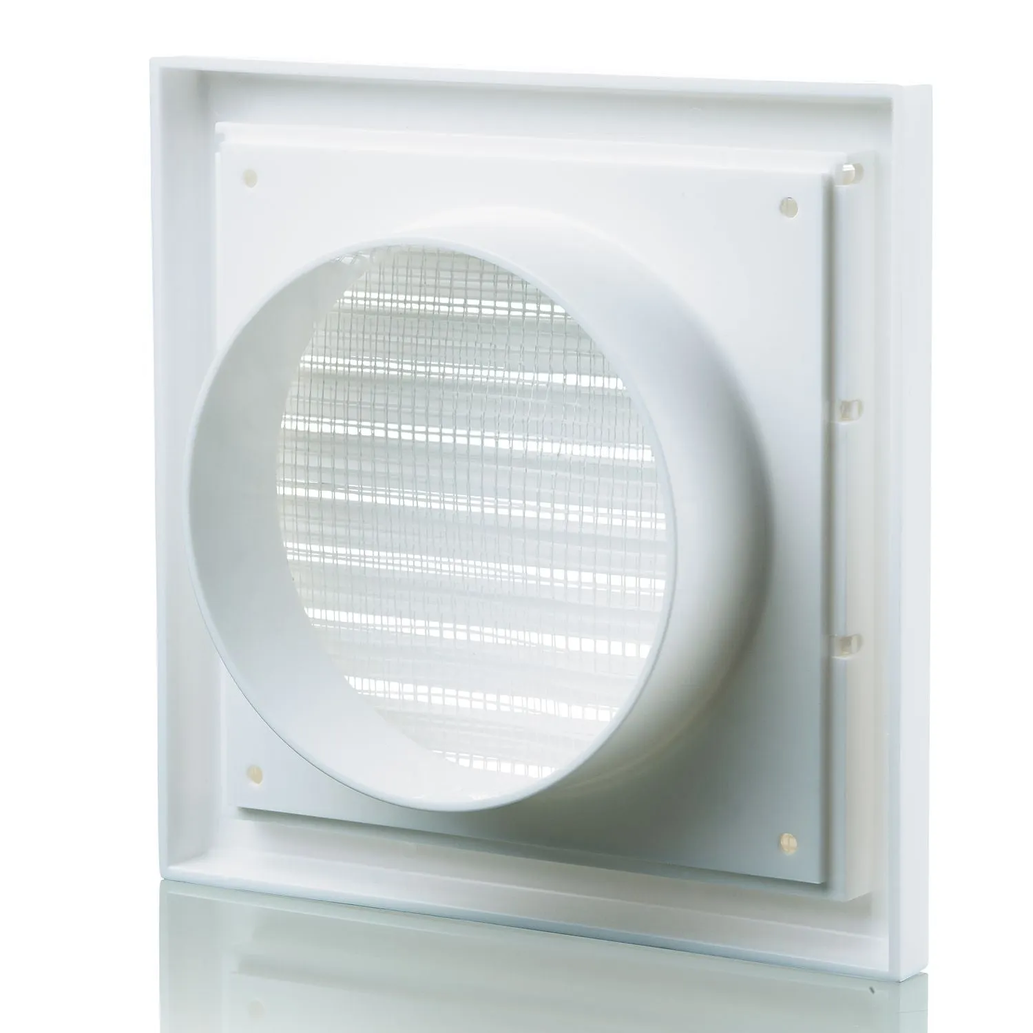 Blauberg DECOR 185X185/150S WHITE Plastic Vented Fixed Blade Air Ventilation Louvred Grille 6" 150mm