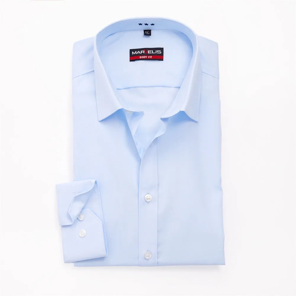 Body Fit Easy Iron Shirt in Blue