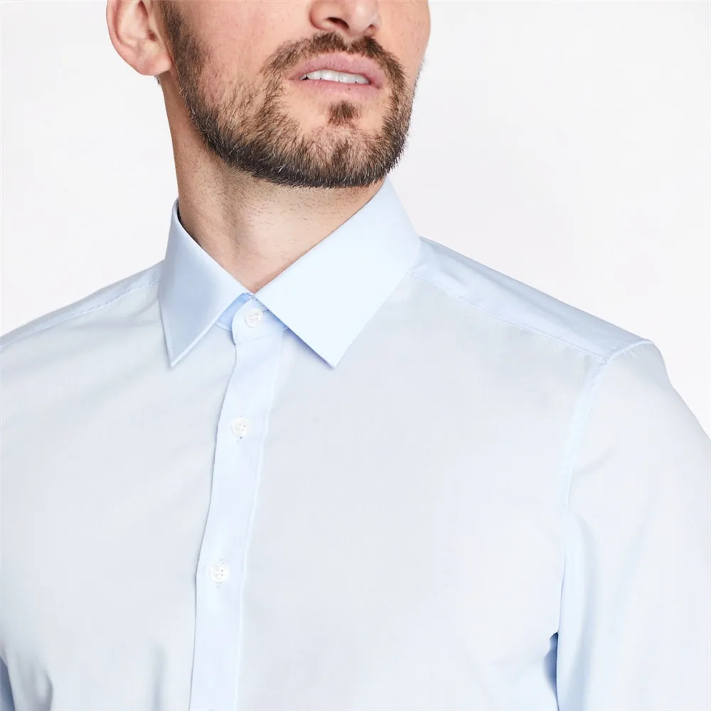 Body Fit Easy Iron Shirt in Blue