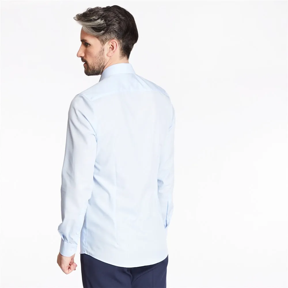 Body Fit Easy Iron Shirt in Blue