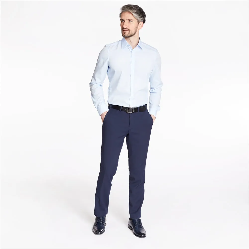 Body Fit Easy Iron Shirt in Blue