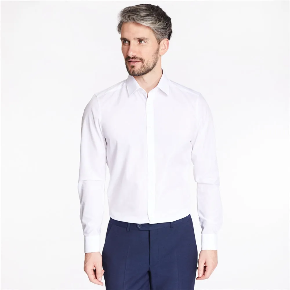Body Fit Easy Iron Shirt in White