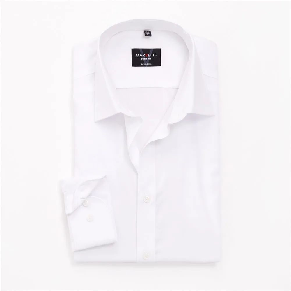 Body Fit Easy Iron Shirt in White