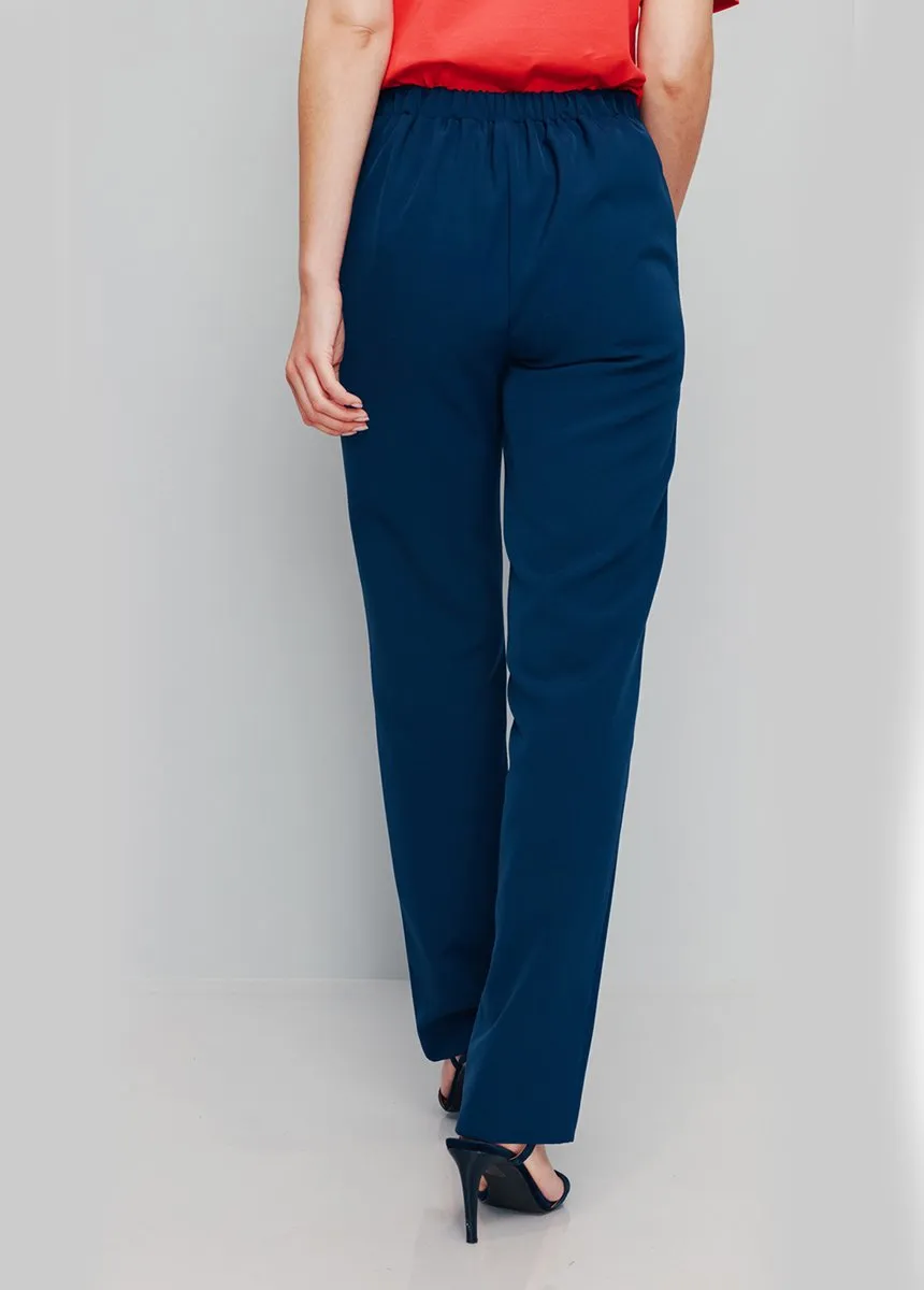 Bridge effect pants in stretch fabric