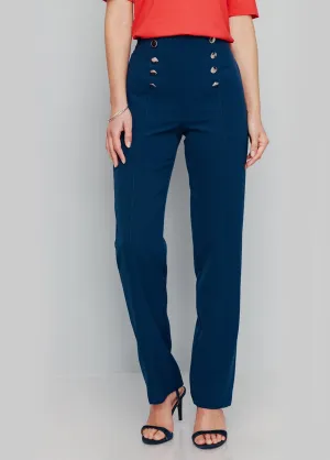 Bridge effect pants in stretch fabric