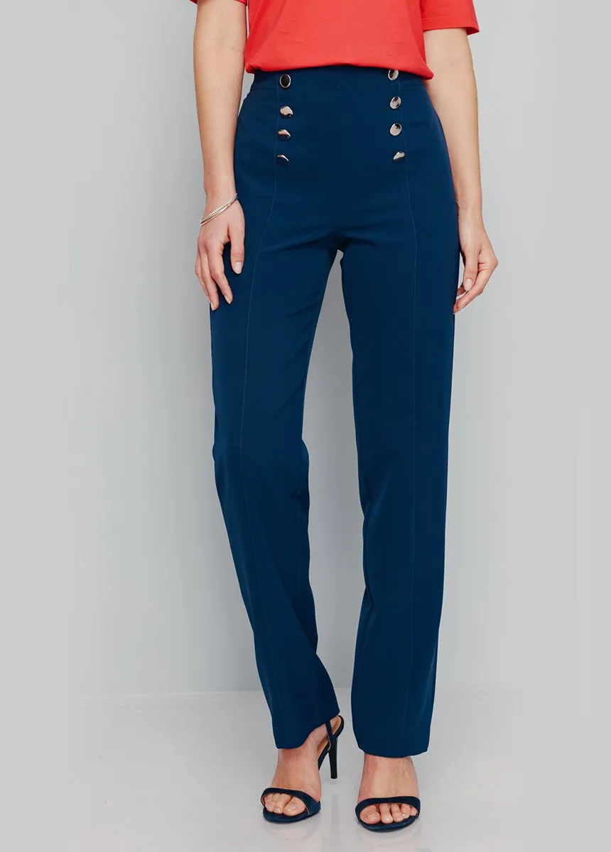 Bridge effect pants in stretch fabric