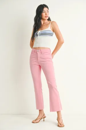 Bubblegum Cropped Flare Jeans