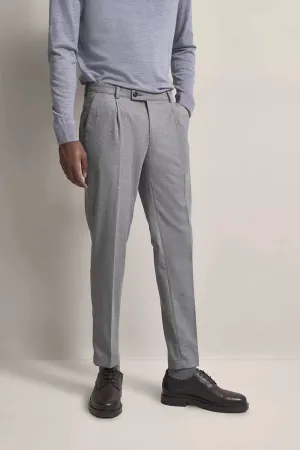 BUGATTI SINGLE PLEAT TAPERED FLANNEL STRETCH TROUSER 66181B