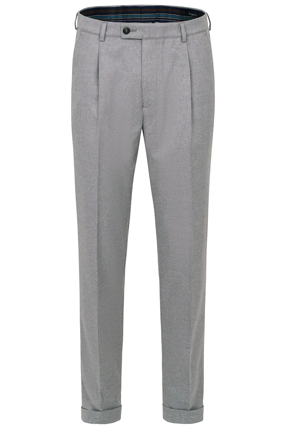 BUGATTI SINGLE PLEAT TAPERED FLANNEL STRETCH TROUSER 66181B