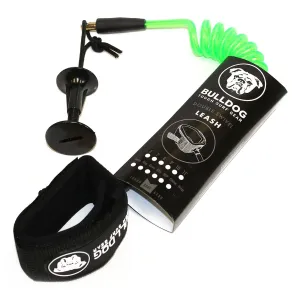 Bulldog Coiled Wrist Leash - Green/White