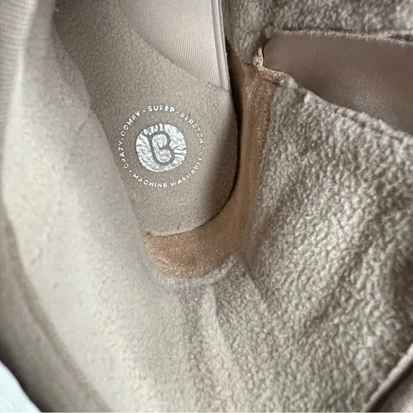 Bzees Glacier Washable Booties Taupe Fabric Size 8.5M