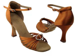 C1671B Dark Tan Satin & Stone