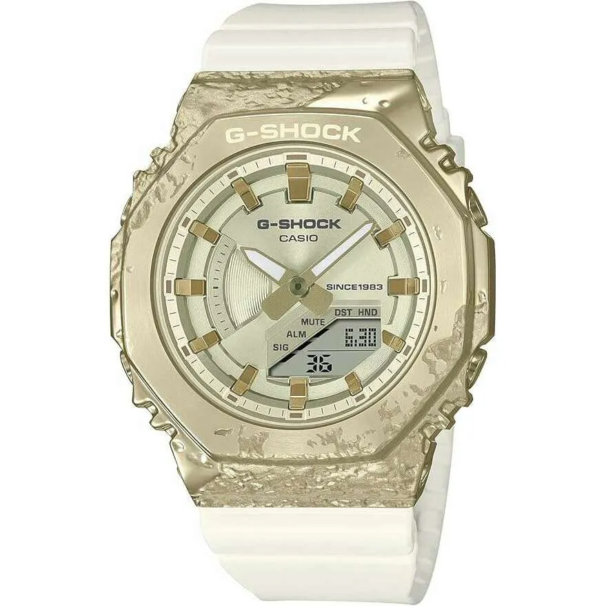 CASIO G-SHOCK 40TH ANNIVERSARY ADVENTURER'S STONE WHITE & GOLD LADIES WATCH GM-S2140GEM-9AJR