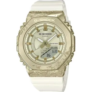 CASIO G-SHOCK 40TH ANNIVERSARY ADVENTURER'S STONE WHITE & GOLD LADIES WATCH GM-S2140GEM-9AJR