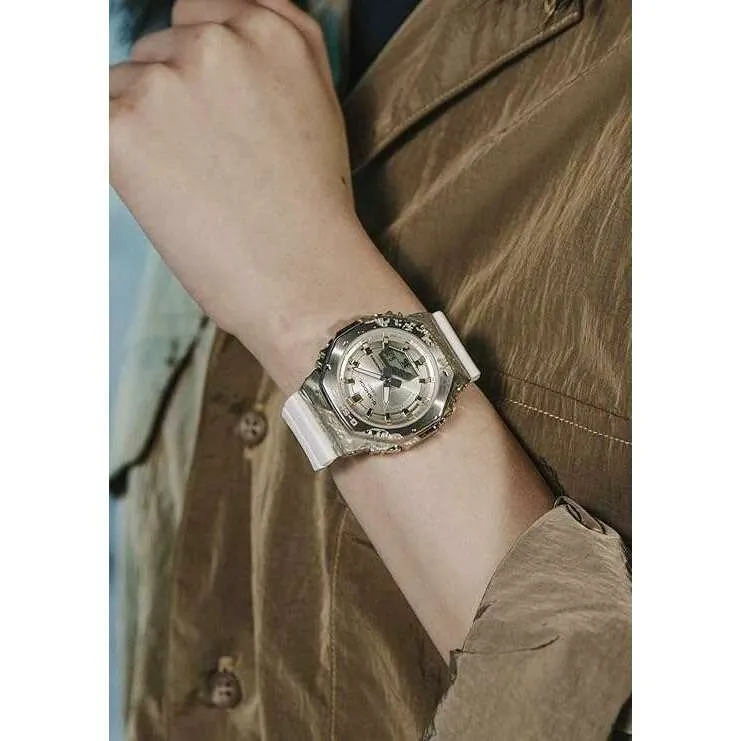 CASIO G-SHOCK 40TH ANNIVERSARY ADVENTURER'S STONE WHITE & GOLD LADIES WATCH GM-S2140GEM-9AJR