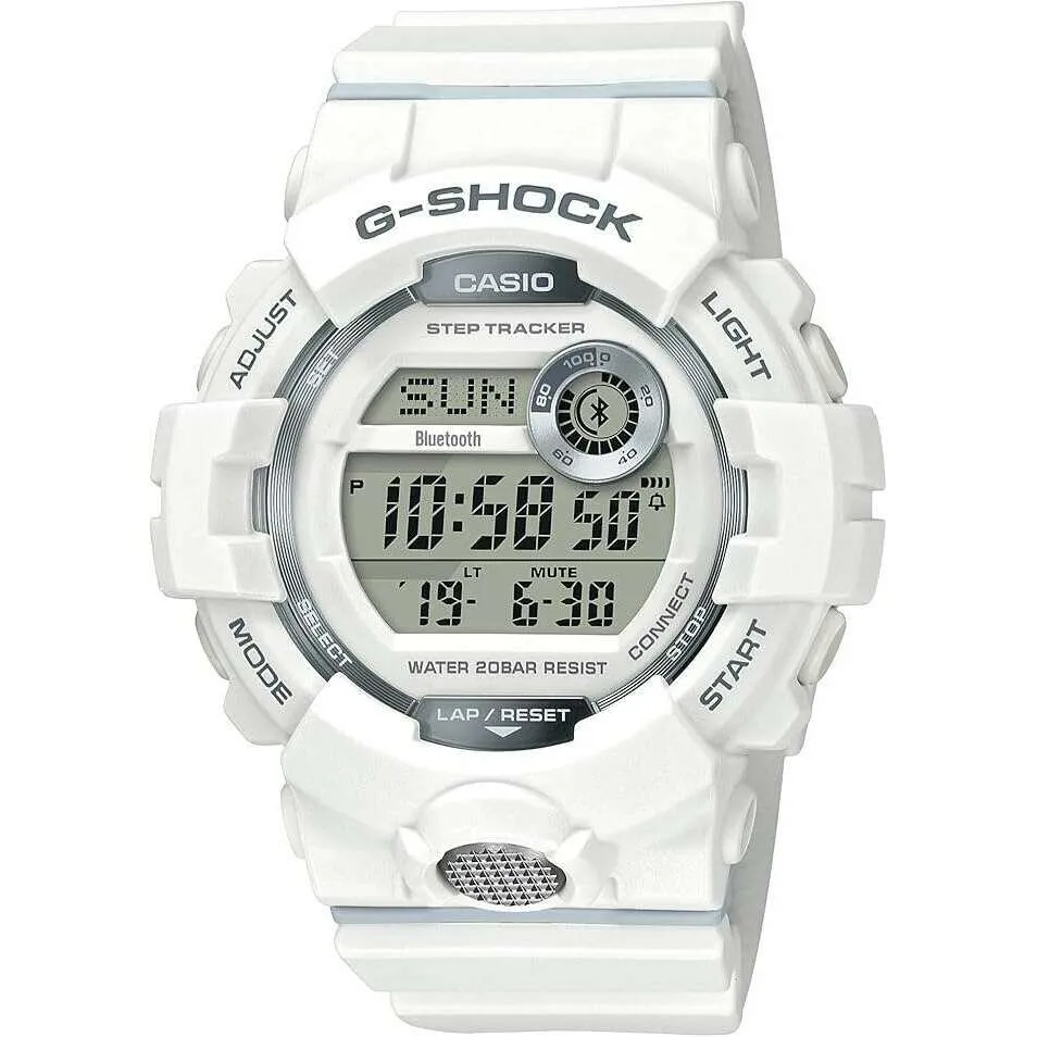 CASIO G-SHOCK BLUETOOTH PEDOMETER DIGITAL WHITE MEN WATCH GBD-800-7JF