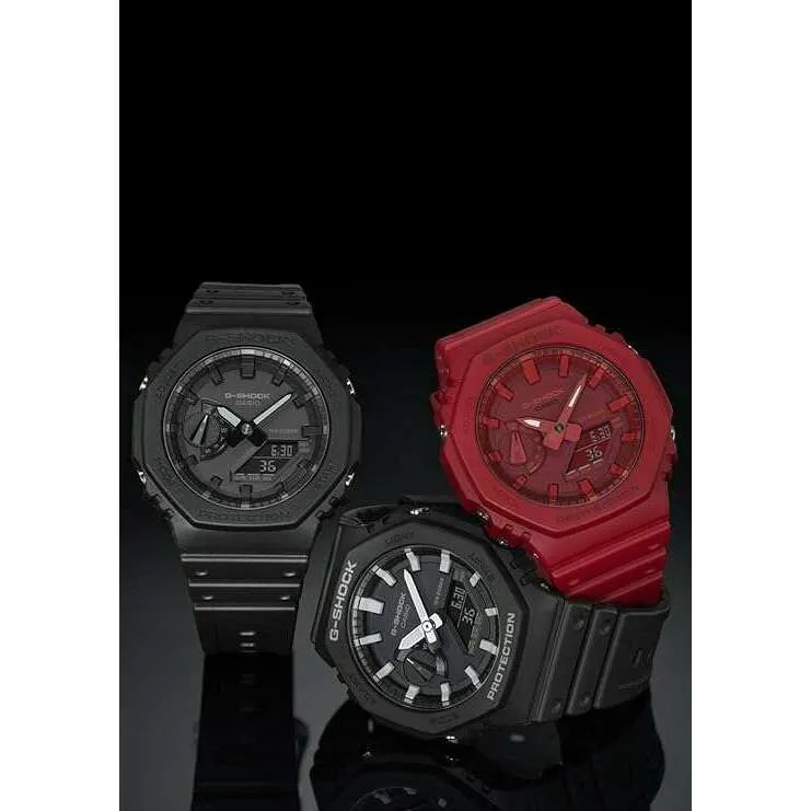 CASIO G-SHOCK CARBON CORE GUARD RUBBER STRAP ALL RED MEN WATCH GA-2100-4AJF