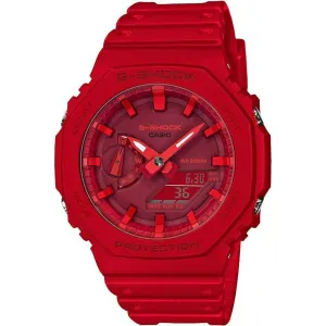 CASIO G-SHOCK CARBON CORE GUARD RUBBER STRAP ALL RED MEN WATCH GA-2100-4AJF