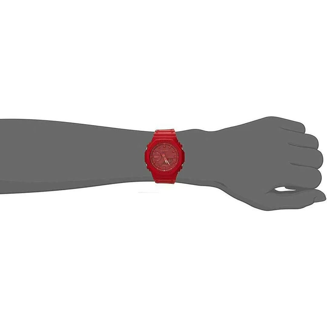 CASIO G-SHOCK CARBON CORE GUARD RUBBER STRAP ALL RED MEN WATCH GA-2100-4AJF